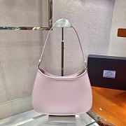 PRADA Cleo Brushed Leather Shoulder Bag (Alabaster Pink)  - 5