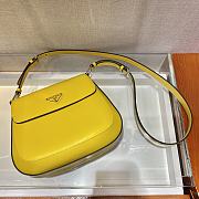 PRADA Cleo Brushed Leather Shoulder Bag With Flap (Yellow)  - 5