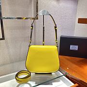 PRADA Cleo Brushed Leather Shoulder Bag With Flap (Yellow)  - 6