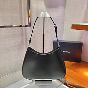 Prada Cleo Brushed Leather Shoulder Bag Black 30cm  - 4