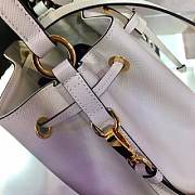 PRADA Saffiano Leather Bucket Bag (White) 1BE032_2A4A_F0009_V_OOO  - 5