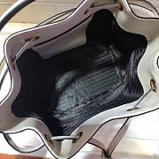PRADA Saffiano Leather Bucket Bag (White) 1BE032_2A4A_F0009_V_OOO  - 4