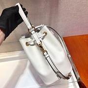 PRADA Saffiano Leather Bucket Bag (White) 1BE032_2A4A_F0009_V_OOO  - 3