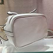 PRADA Saffiano Leather Bucket Bag (White) 1BE032_2A4A_F0009_V_OOO  - 2