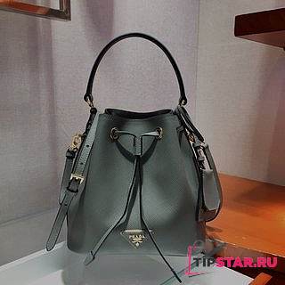 PRADA Saffiano Leather Bucket Bag (Clay Gray) 1BE032_2A4A_F0572_V_OOO  - 1