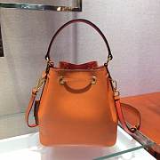 PRADA Saffiano Leather Bucket Bag (Papaya) 1BE032_2A4A_F0S73_V_OOO  - 6