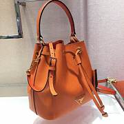 PRADA Saffiano Leather Bucket Bag (Papaya) 1BE032_2A4A_F0S73_V_OOO  - 3