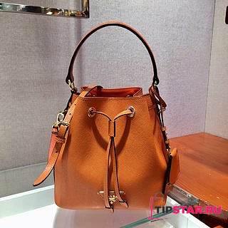 PRADA Saffiano Leather Bucket Bag (Papaya) 1BE032_2A4A_F0S73_V_OOO  - 1