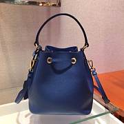 PRADA Saffiano Leather Bucket Bag (Bluette) 1BE032_2A4A_F0016_V_OOO  - 4
