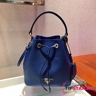 PRADA Saffiano Leather Bucket Bag (Bluette) 1BE032_2A4A_F0016_V_OOO  - 1