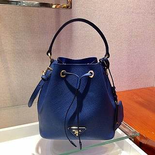 PRADA Saffiano Leather Bucket Bag (Bluette) 1BE032_2A4A_F0016_V_OOO 