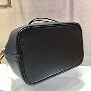 PRADA Saffiano Leather Bucket Bag (Black)  - 3