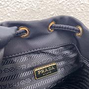 PRADA Fabric Cosmetic Pouch  With Saffiano Wrist & Shoulder Strap (Black) 1N1864 - 6