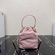 PRADA Fabric Cosmetic Pouch  With Saffiano Wrist & Shoulder Strap (Powder Pink) 1N1864 - 6