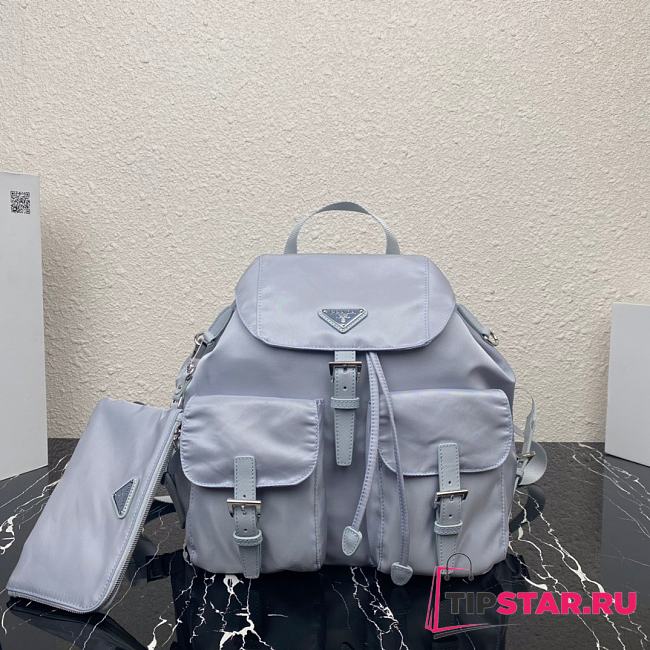 PRADA ReNylon Medium Backpack (Cornflower Blue) 1BZ811_RV44_F0591_V_OTO  - 1