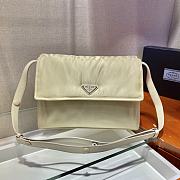 PRADA Large Padded Nylon Shoulder Bag (Beige)  - 1