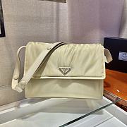 PRADA Large Padded Nylon Shoulder Bag (Beige)  - 3