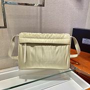 PRADA Large Padded Nylon Shoulder Bag (Beige)  - 6