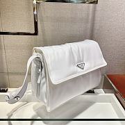PRADA Large Padded Nylon Shoulder Bag (White)  - 2