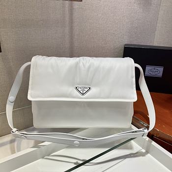 PRADA Large Padded Nylon Shoulder Bag (White) 