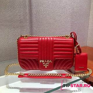 PRADA Diagramme Shoulder Bag (Red)  - 1