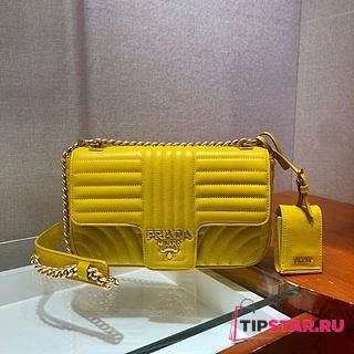 PRADA Diagramme Shoulder Bag (Yellow)  - 1