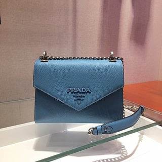 PRADA Saffiano Leather Prada Monochrome Bag (Aviation Blue) 1BD127_2ERX_F0KVH_V_OOO