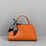 PRADA Brushed Leather Handbag (Orange) - 3