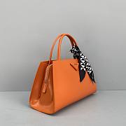 PRADA Brushed Leather Handbag (Orange) - 4