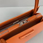 PRADA Brushed Leather Handbag (Orange) - 5