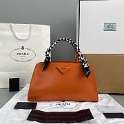 PRADA Brushed Leather Handbag (Orange) - 1