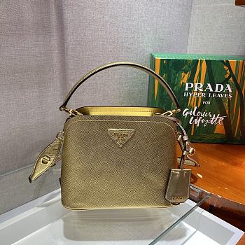 PRADA Matinée Small Saffiano Leather Bag (Gold) 