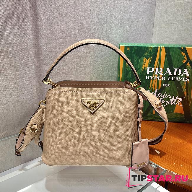 PRADA Matinée Small Saffiano Leather Bag (Powder Pink) 1BA286_2ERX_F0236_V_DOO  - 1