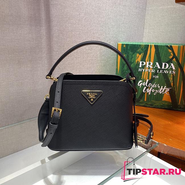 PRADA Matinée Small Saffiano Leather Bag (Black) 1BA286_2ERX_F0002_V_DOO  - 1