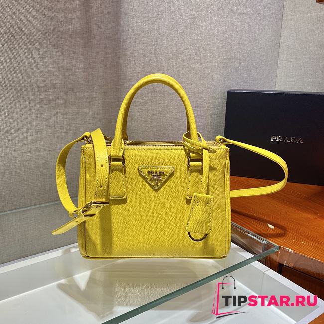 PRADA Galleria Saffiano Leather Mini Bag (Yellow)  - 1
