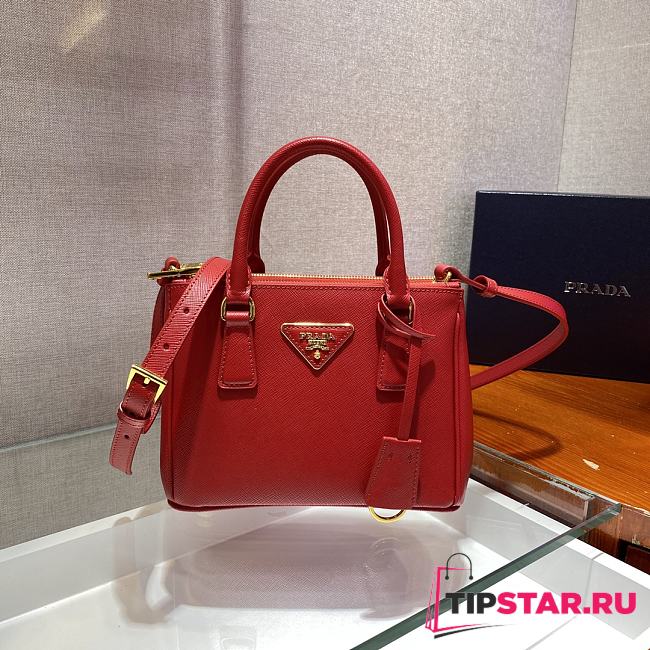 PRADA Galleria Saffiano Leather Mini Bag (Red)  - 1
