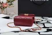 Chanel Double Golden Ball Mobile Phone Bag (Burgundy) 99072  - 6