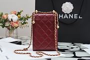 Chanel Double Golden Ball Mobile Phone Bag (Burgundy) 99072  - 3