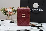 Chanel Double Golden Ball Mobile Phone Bag (Burgundy) 99072  - 1