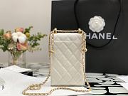 CHANEL Double Golden Ball Mobile Phone Bag (White) 99072  - 5