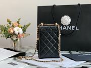 CHANEL Double Golden Ball Mobile Phone Bag (Black) 99072  - 2