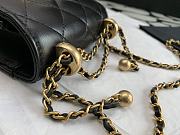 CHANEL Double Golden Ball Mobile Phone Bag (Black) 99072  - 5