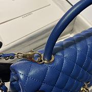 Chanel Large Flap Bag With Top Handle (Pearl Blue) 92991  - 2