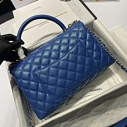 Chanel Large Flap Bag With Top Handle (Pearl Blue) 92991  - 4