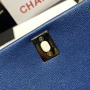 Chanel Large Flap Bag With Top Handle (Pearl Blue) 92991  - 5
