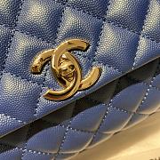 Chanel Large Flap Bag With Top Handle (Pearl Blue) 92991  - 6