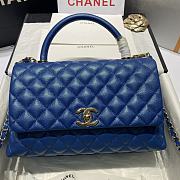 Chanel Large Flap Bag With Top Handle (Pearl Blue) 92991  - 1