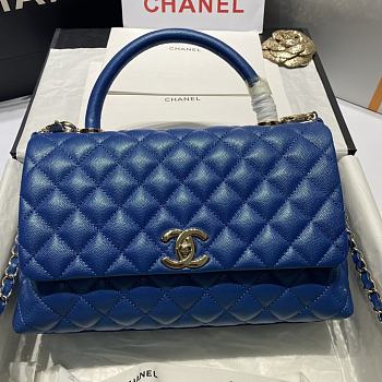 Chanel Large Flap Bag With Top Handle (Pearl Blue) 92991 