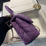 Chanel Large Flap Bag With Top Handle (Purple) 92993 - 6