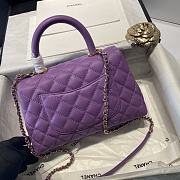 Chanel Large Flap Bag With Top Handle (Purple) 92993 - 3